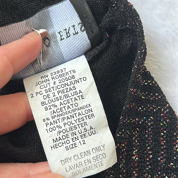 Vintage Women’s Retro Glam Feminine Going Out Peplum Metallic Knit Blouse Top 12 - Picture 6 of 6